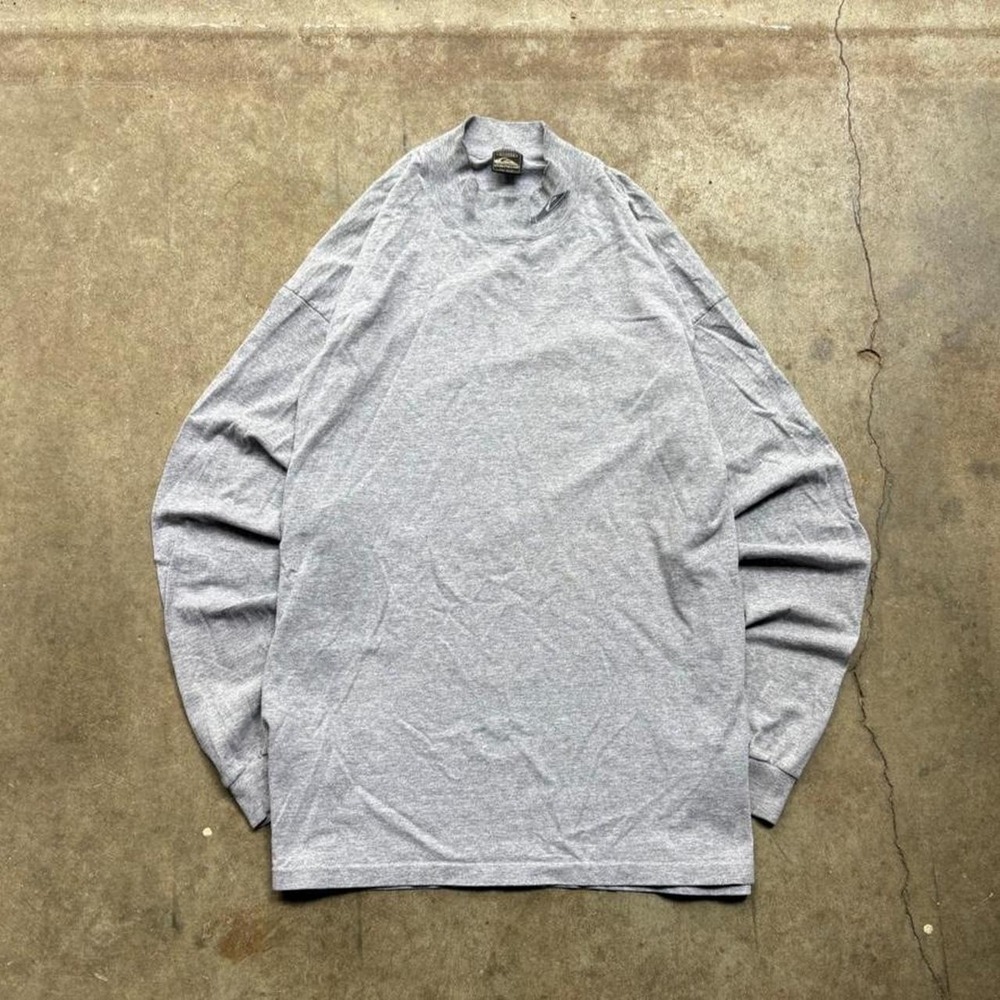 Vintage 80s single stitch Quiksilver grey long sleeve turtle neck shirt Mens XL